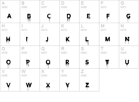 Blood Lust uppercase A-Z preview