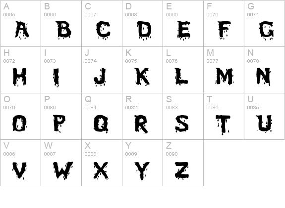 BloodFeast uppercase A-Z preview