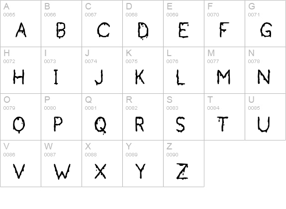 Bloodgutter 2000 uppercase A-Z preview