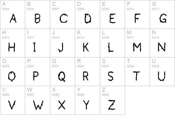 Bloodgutter 99 uppercase A-Z preview