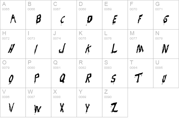 Bloodsuckers uppercase A-Z preview