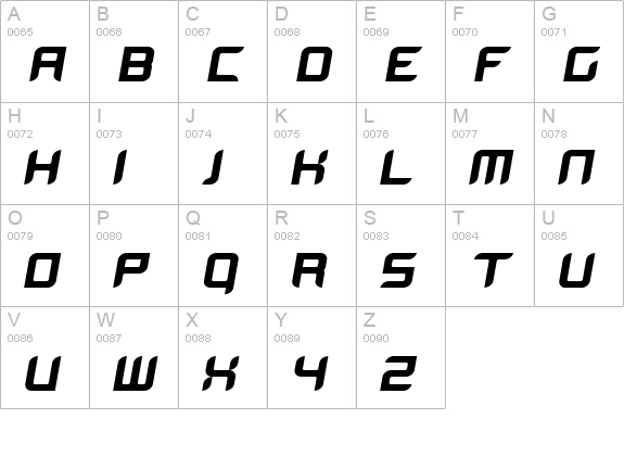 BloodWaxItalic uppercase A-Z preview