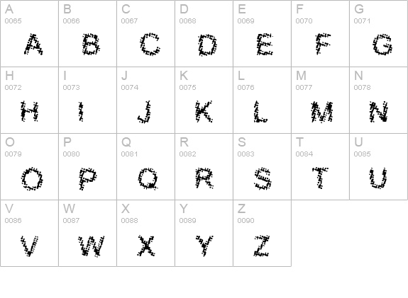 Bloody Shrapnel? uppercase A-Z preview