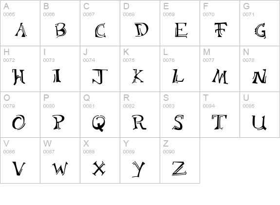 Bloomington Regular uppercase A-Z preview