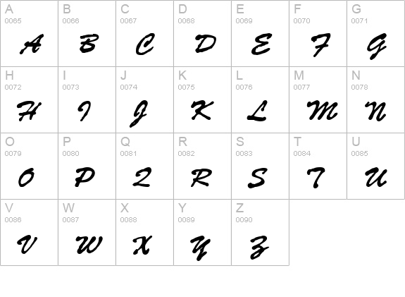 Bloop ScriptSolid uppercase A-Z preview