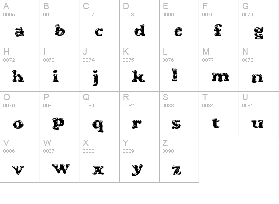 Blooper uppercase A-Z preview