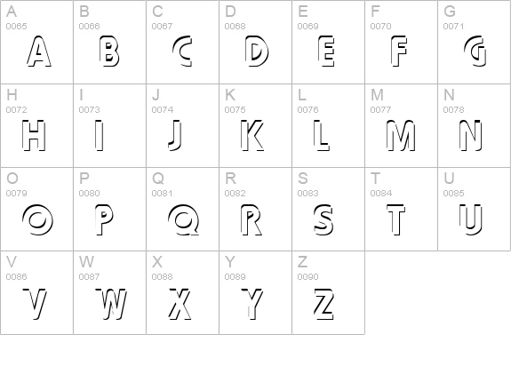 Blooshooz uppercase A-Z preview
