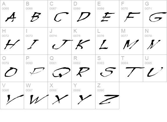 BlottoooWobbly uppercase A-Z preview