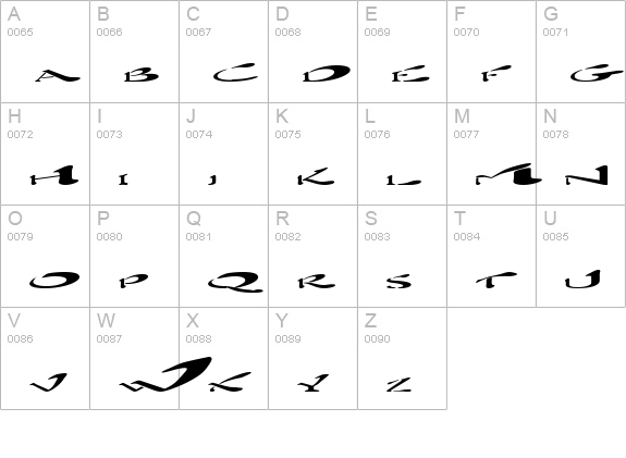 Blown Away uppercase A-Z preview