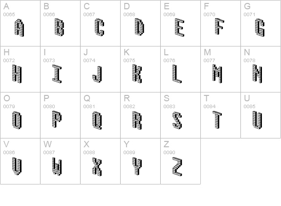 Blox BRK uppercase A-Z preview