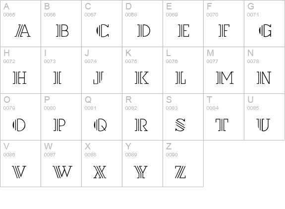 BLT uppercase A-Z preview