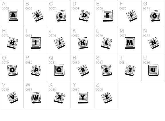 Blu's Blocks uppercase A-Z preview