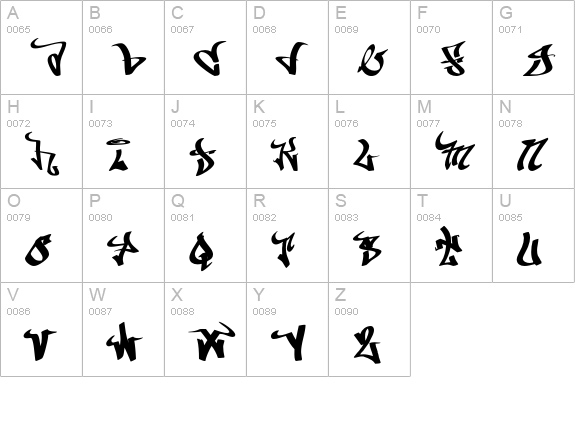 BLUE uppercase A-Z preview