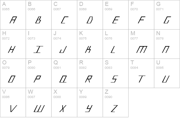 Blue July uppercase A-Z preview