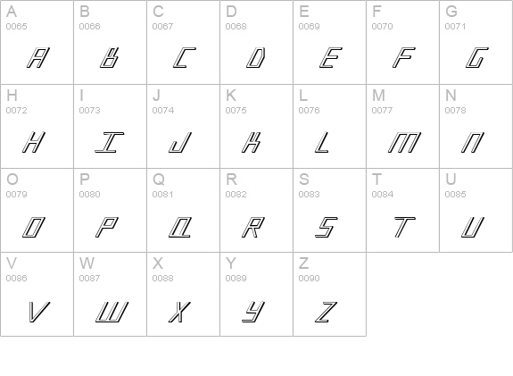 Blue July 3D uppercase A-Z preview