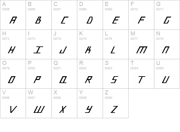Blue July Bold uppercase A-Z preview