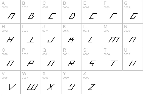 Blue July Expanded uppercase A-Z preview