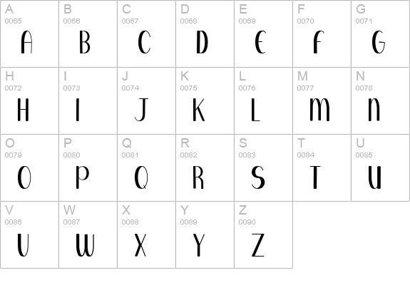 Blue Melody uppercase A-Z preview