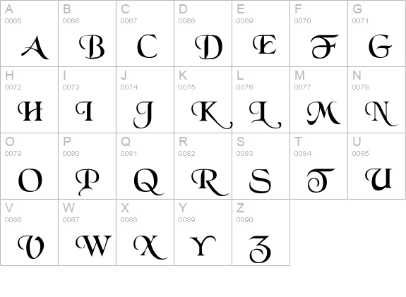 Blue Moon uppercase A-Z preview