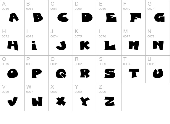 Blueberry Foxhound uppercase A-Z preview
