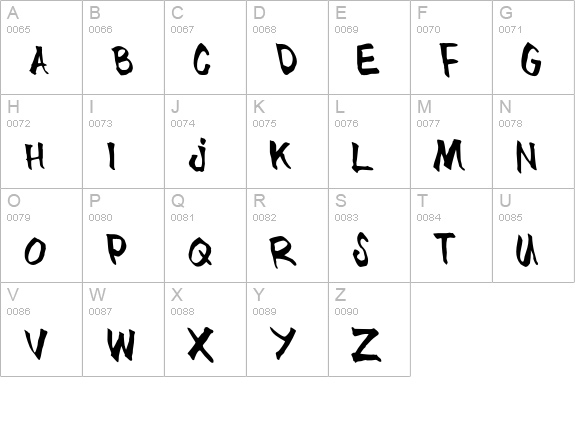 BlueBrush uppercase A-Z preview