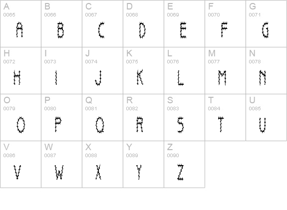 BlueDragon uppercase A-Z preview