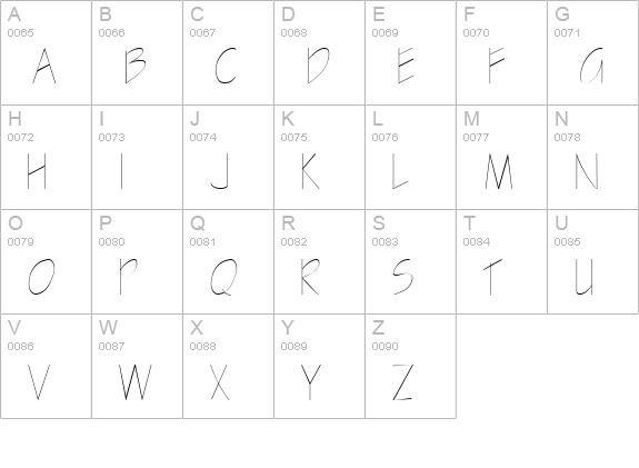BluePrint uppercase A-Z preview
