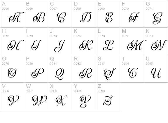 Bluesty uppercase A-Z preview