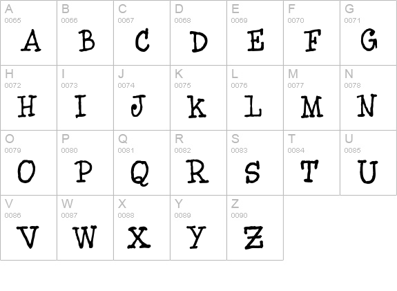 BlueType uppercase A-Z preview