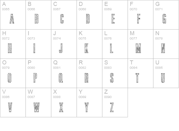 Bluprint DEMO uppercase A-Z preview