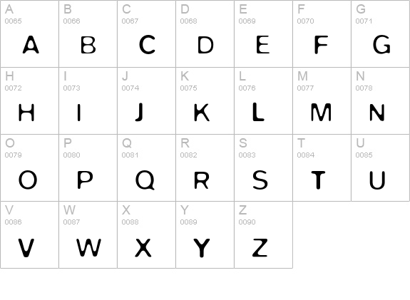 Blurvh1 uppercase A-Z preview