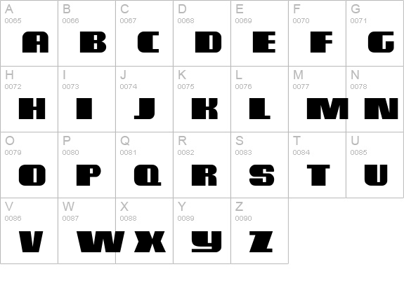 BlutussCaps uppercase A-Z preview