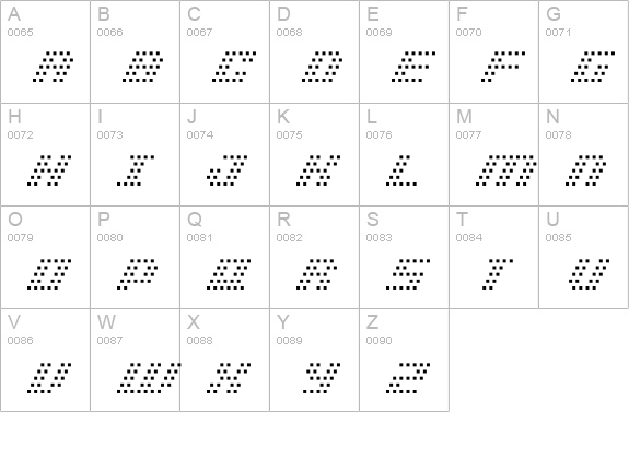 BM pinhole A13 uppercase A-Z preview