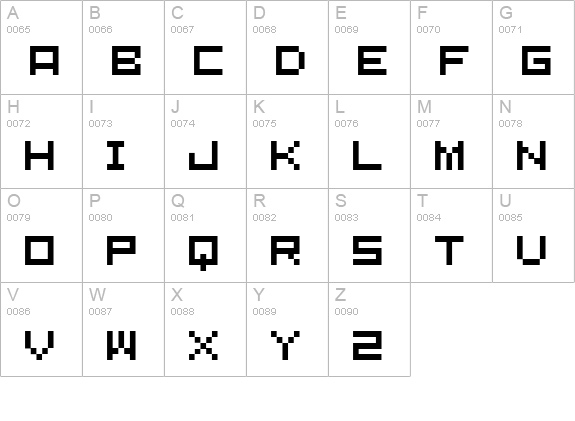 BM plain A7 uppercase A-Z preview