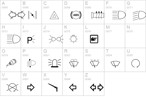 BMWPictos uppercase A-Z preview