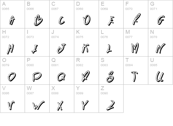 BN FontBoy 3D uppercase A-Z preview