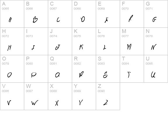 BN Handwrite uppercase A-Z preview
