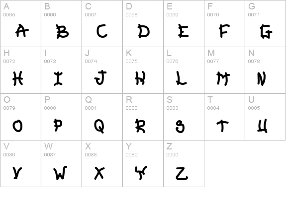 BN Sunday Kid uppercase A-Z preview