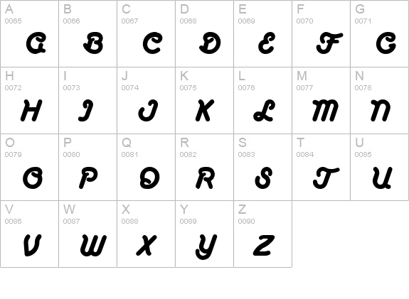 BoaScript-Regular uppercase A-Z preview