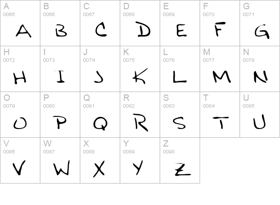 BobbiesHand uppercase A-Z preview