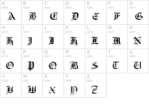 BobGothic uppercase A-Z preview