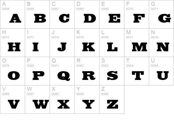 Bodega Display SSi uppercase A-Z preview
