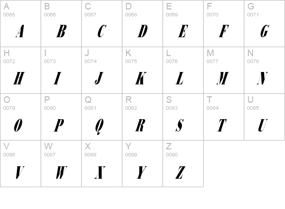 Bodidly-Conde 2 uppercase A-Z preview