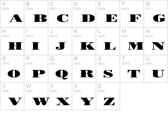 BODIDLYbold Extended uppercase A-Z preview