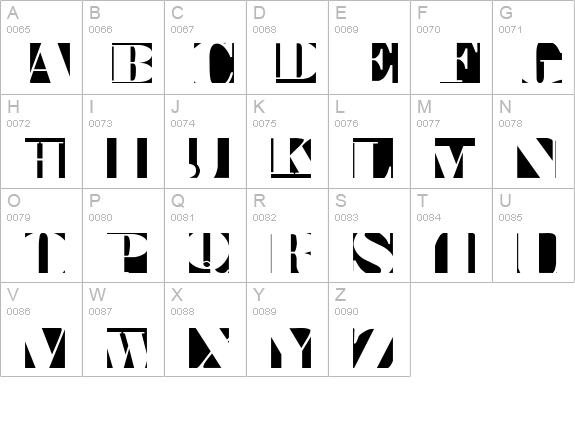 BodoblackSquares uppercase A-Z preview