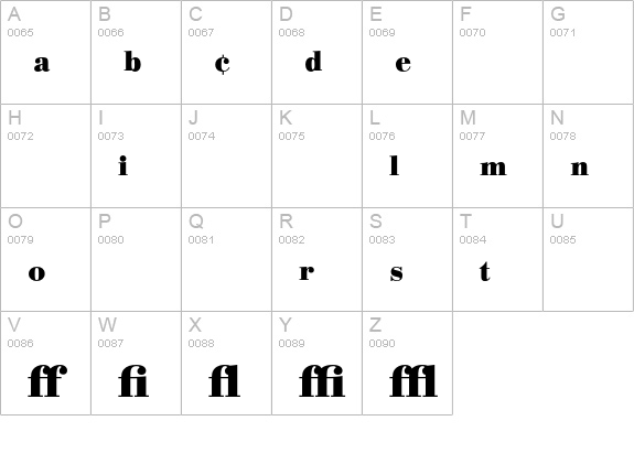 Bodoni BE Bold Expert uppercase A-Z preview