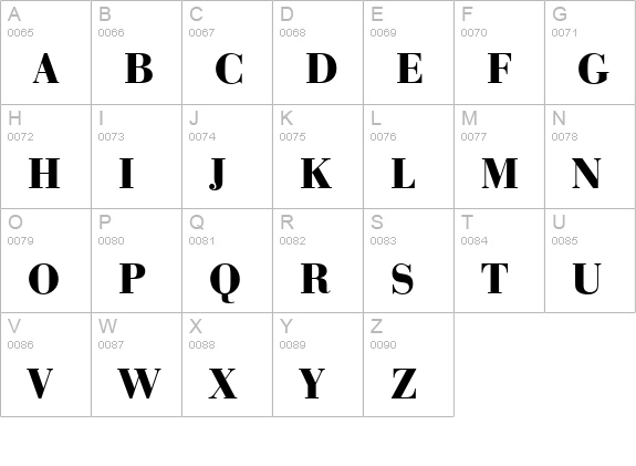 Bodoni-Display-Bold uppercase A-Z preview