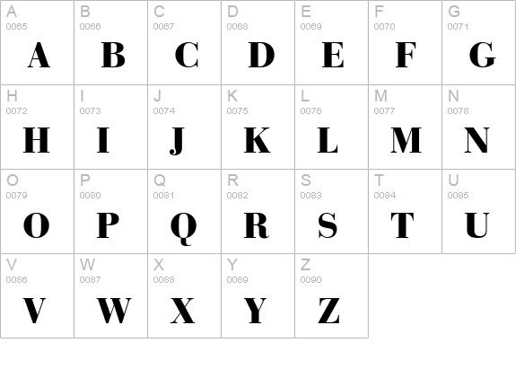 Bodoni Recut Black SSi Black uppercase A-Z preview