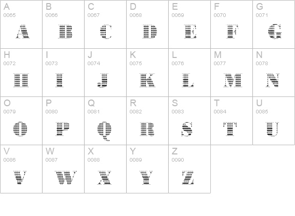 BodoniAlien-Regular uppercase A-Z preview
