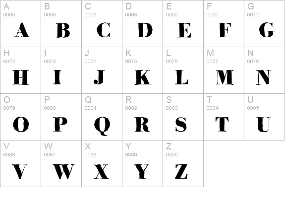 BodoniAntique-Heavy-Regular uppercase A-Z preview